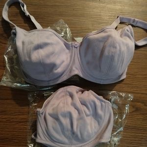 2 Claudette cool cotton lavender bras 34F
